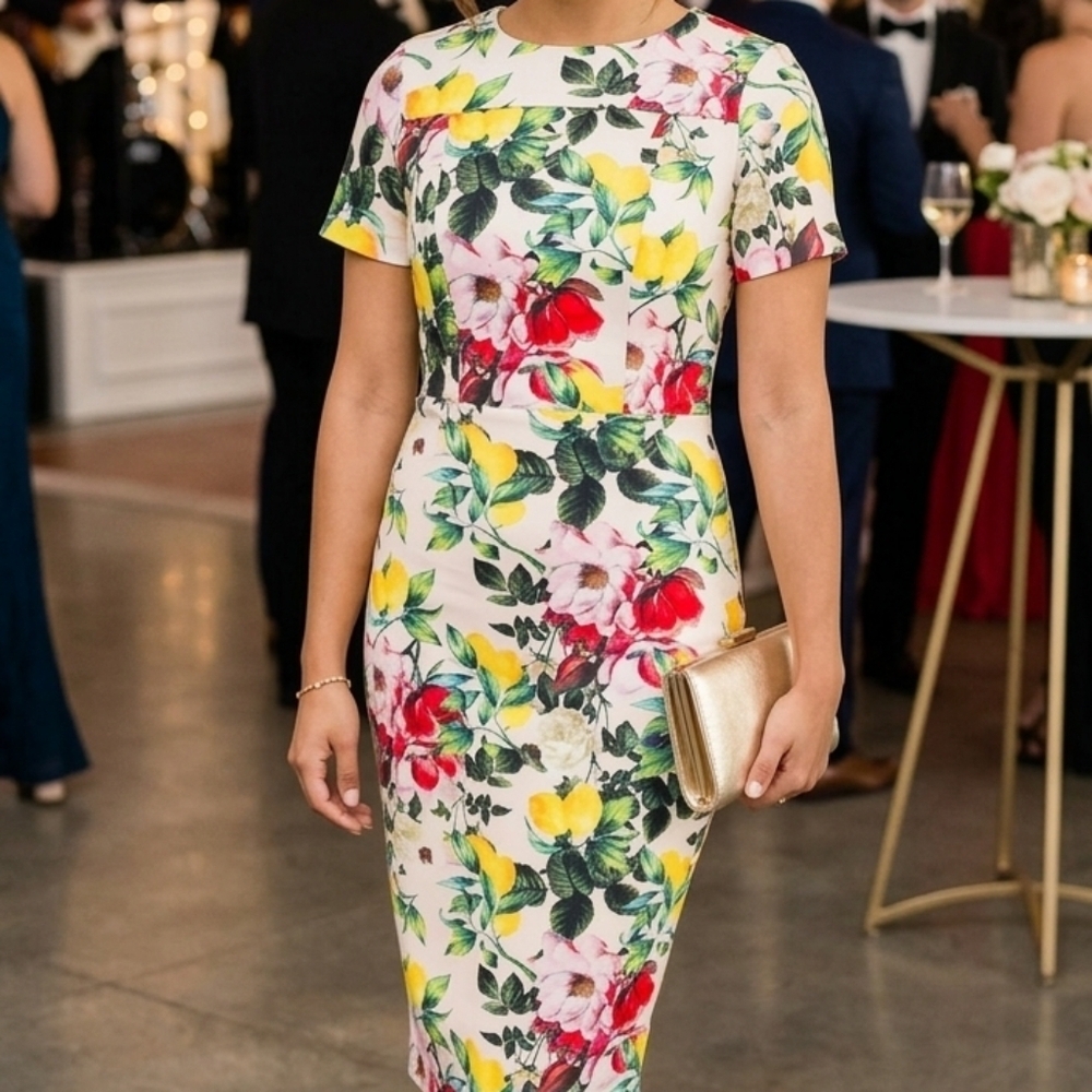 Beautiful Lemon Rose Dress